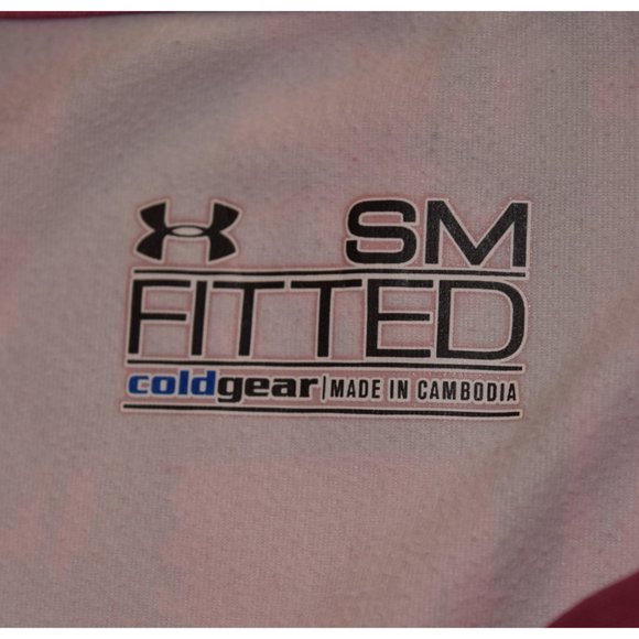 Under Armor Pink Camo ColdGear 1/4 zip Fitted Jacket size Small - Picture 6 of 7